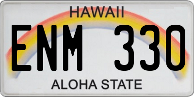 HI license plate ENM330