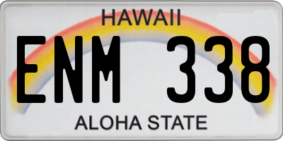 HI license plate ENM338