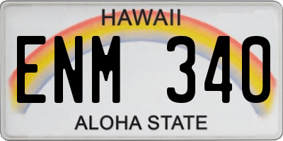HI license plate ENM340