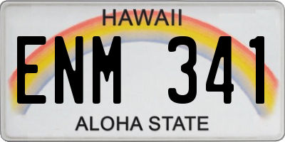 HI license plate ENM341