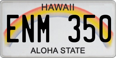 HI license plate ENM350