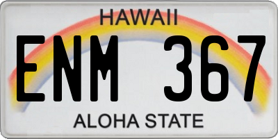 HI license plate ENM367