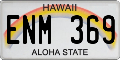 HI license plate ENM369