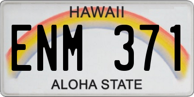 HI license plate ENM371