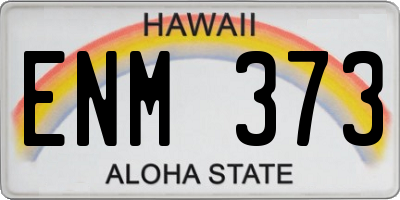 HI license plate ENM373