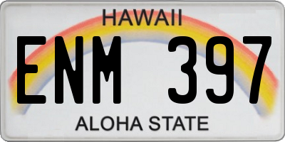 HI license plate ENM397