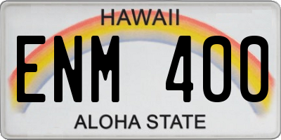 HI license plate ENM400