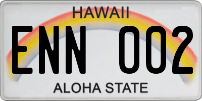 HI license plate ENN002