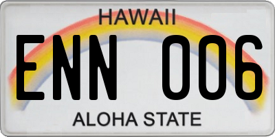 HI license plate ENN006
