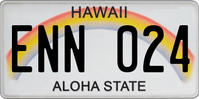 HI license plate ENN024