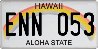 HI license plate ENN053