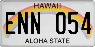HI license plate ENN054