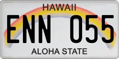 HI license plate ENN055