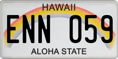 HI license plate ENN059