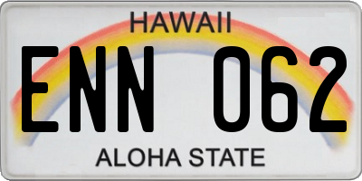 HI license plate ENN062