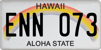 HI license plate ENN073