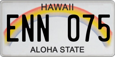 HI license plate ENN075