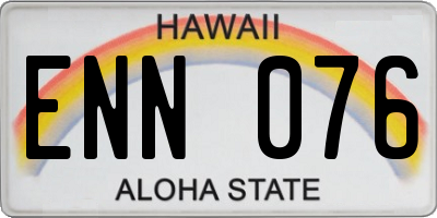 HI license plate ENN076