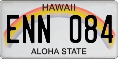 HI license plate ENN084