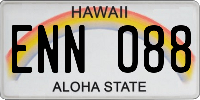 HI license plate ENN088