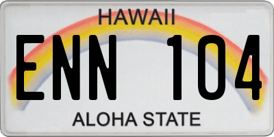 HI license plate ENN104