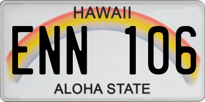 HI license plate ENN106