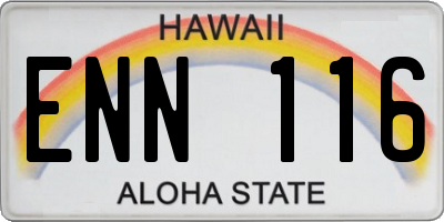 HI license plate ENN116