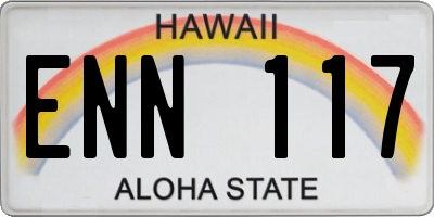 HI license plate ENN117