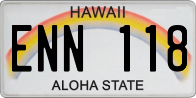 HI license plate ENN118