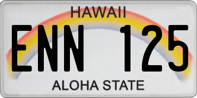 HI license plate ENN125