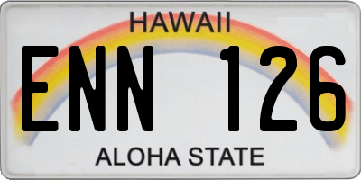 HI license plate ENN126
