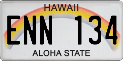 HI license plate ENN134