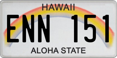 HI license plate ENN151