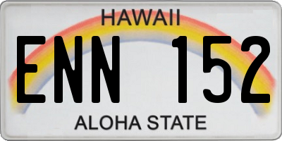 HI license plate ENN152