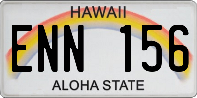 HI license plate ENN156