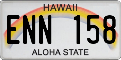 HI license plate ENN158