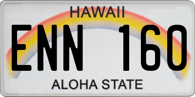 HI license plate ENN160