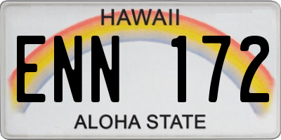 HI license plate ENN172