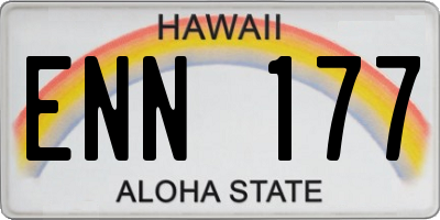 HI license plate ENN177