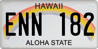 HI license plate ENN182