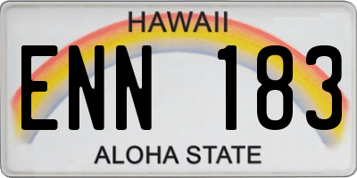 HI license plate ENN183