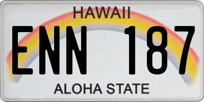 HI license plate ENN187