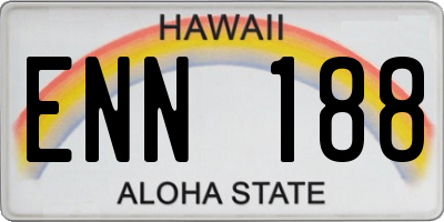 HI license plate ENN188