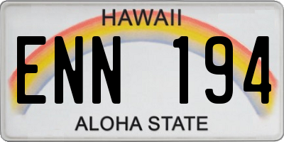 HI license plate ENN194