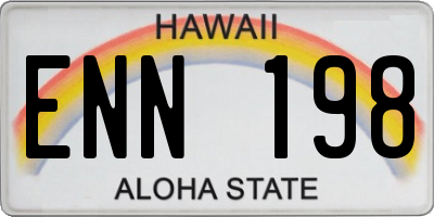 HI license plate ENN198