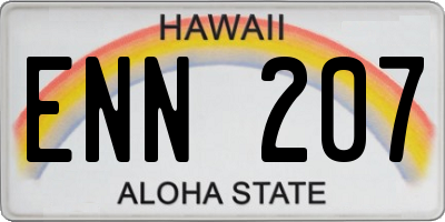 HI license plate ENN207