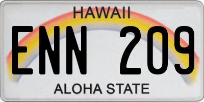 HI license plate ENN209
