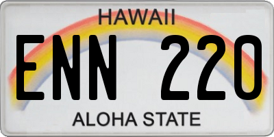 HI license plate ENN220