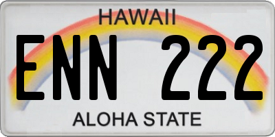 HI license plate ENN222