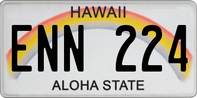HI license plate ENN224